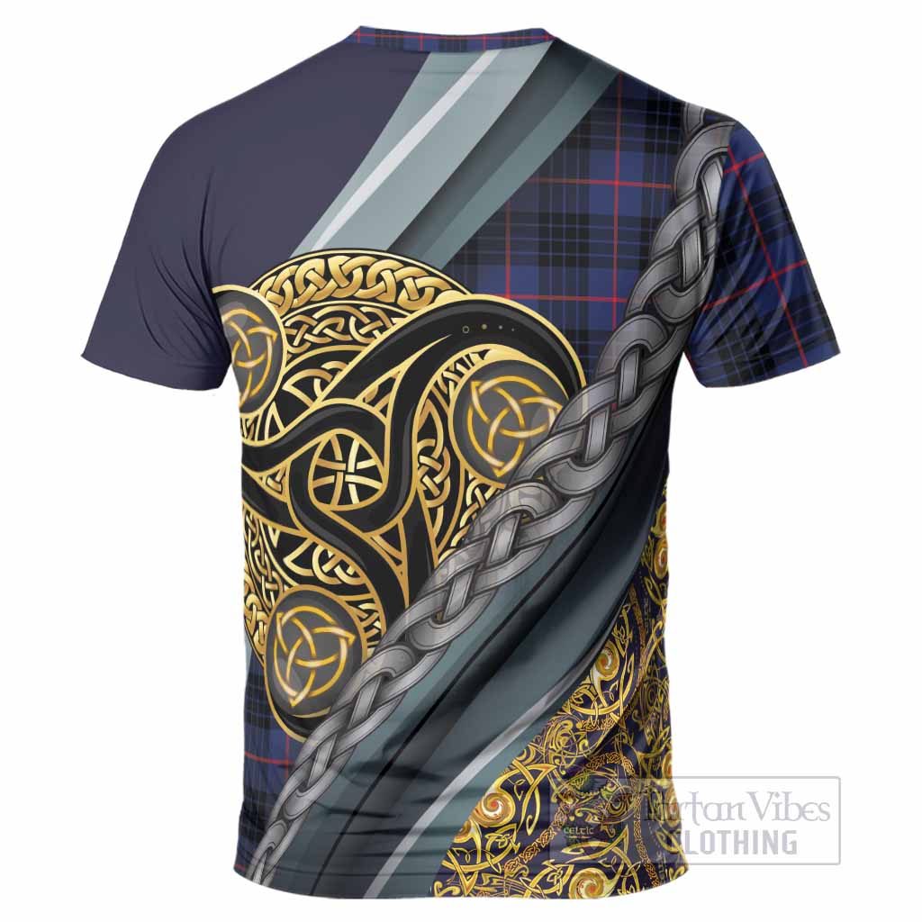 Morgan Tartan Crest T-Shirt Scottish Triskele Celtic