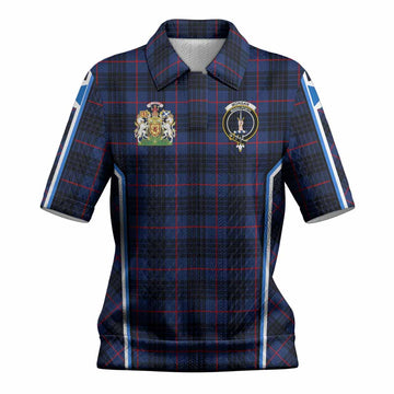Morgan Tartan Crest Women’s Polo Sweater Top Scotland Coat of Arm Flag Style