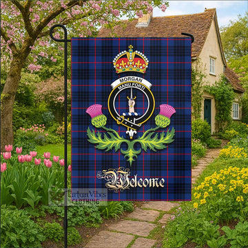 Morgan Tartan Family Crest Garden Flag Royal Thistle Welcome Style - Tartan Vibes Clothing
