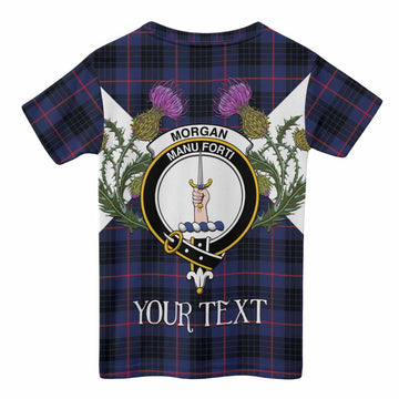 Morgan Tartan Family Crest Kid T-shirt Scottish Burns Night Thistle Floral