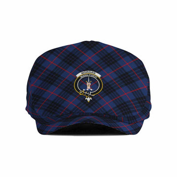 Morgan Tartan Flat Cap, Jeff Cap Cross Style with Family Crest