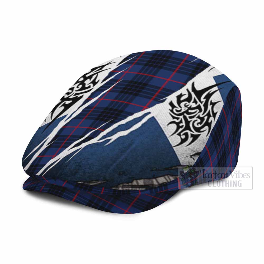 Morgan Tartan Flat Cap, Jeff Cap Scotland Flag Ripped Tribal Design