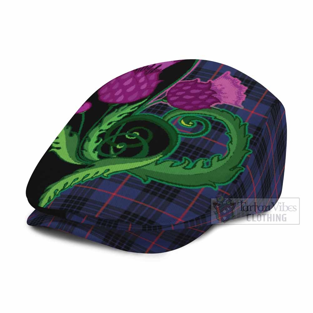 Morgan Tartan Flat Cap, Jeff Cap Traditional Scottish Thistle