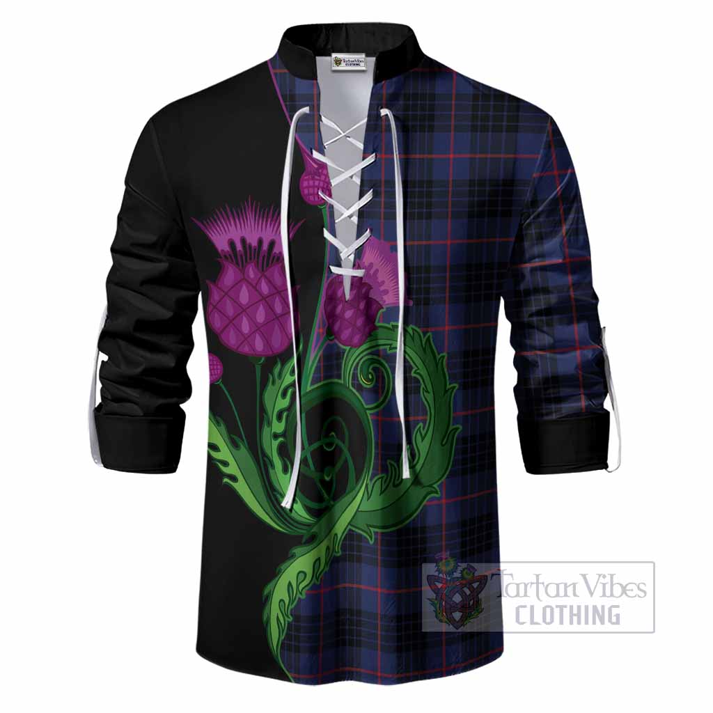 Morgan Tartan Ghillie Shirt Traditional Scottish Thistle