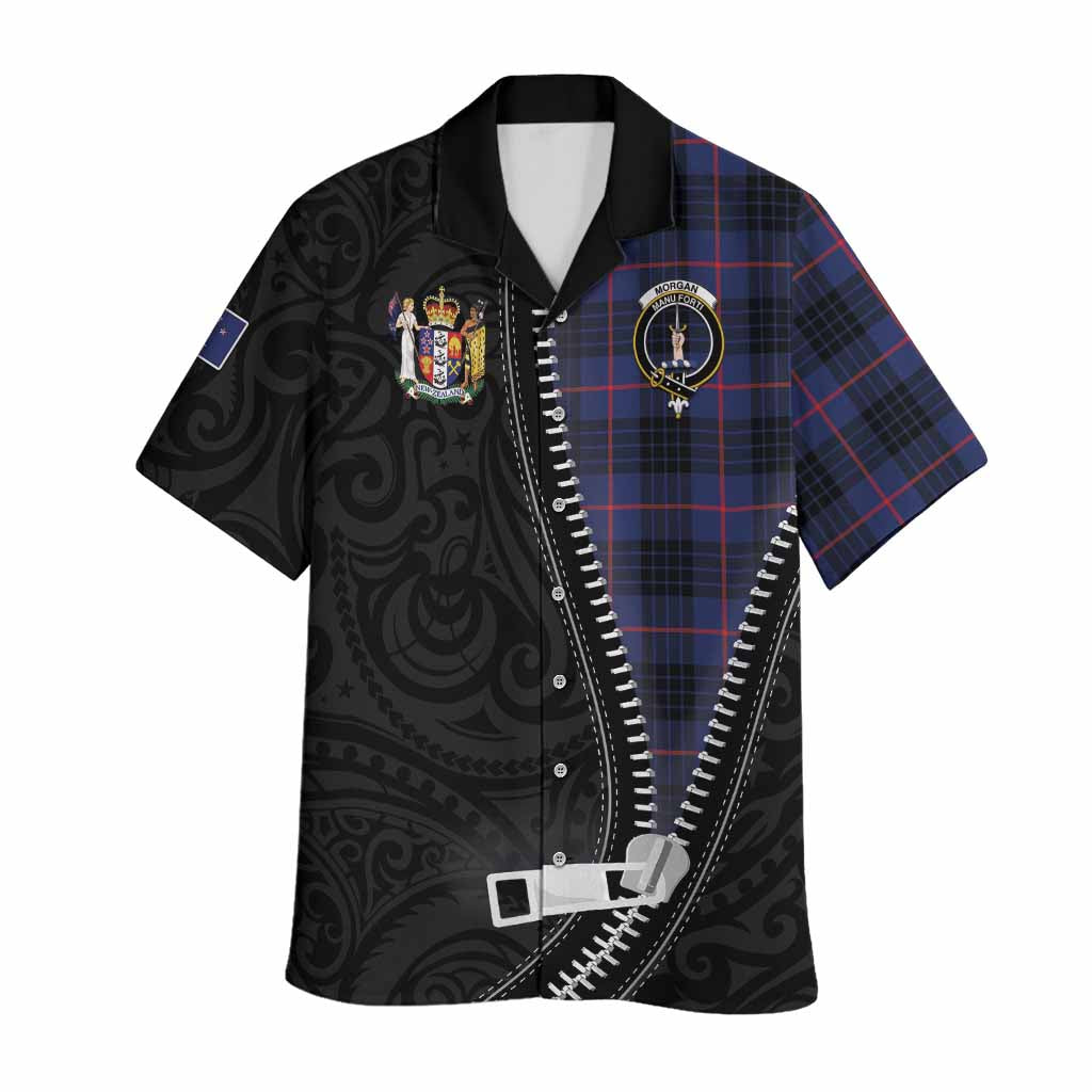 Morgan Tartan Hawaiian Shirt New Zealand Pattern Unique Zipper Stylized