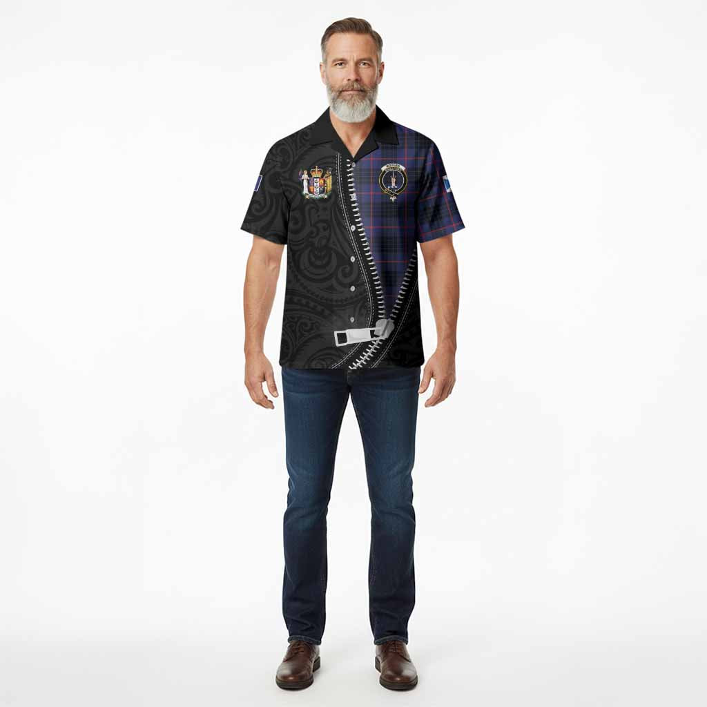 Morgan Tartan Hawaiian Shirt New Zealand Pattern Unique Zipper Stylized