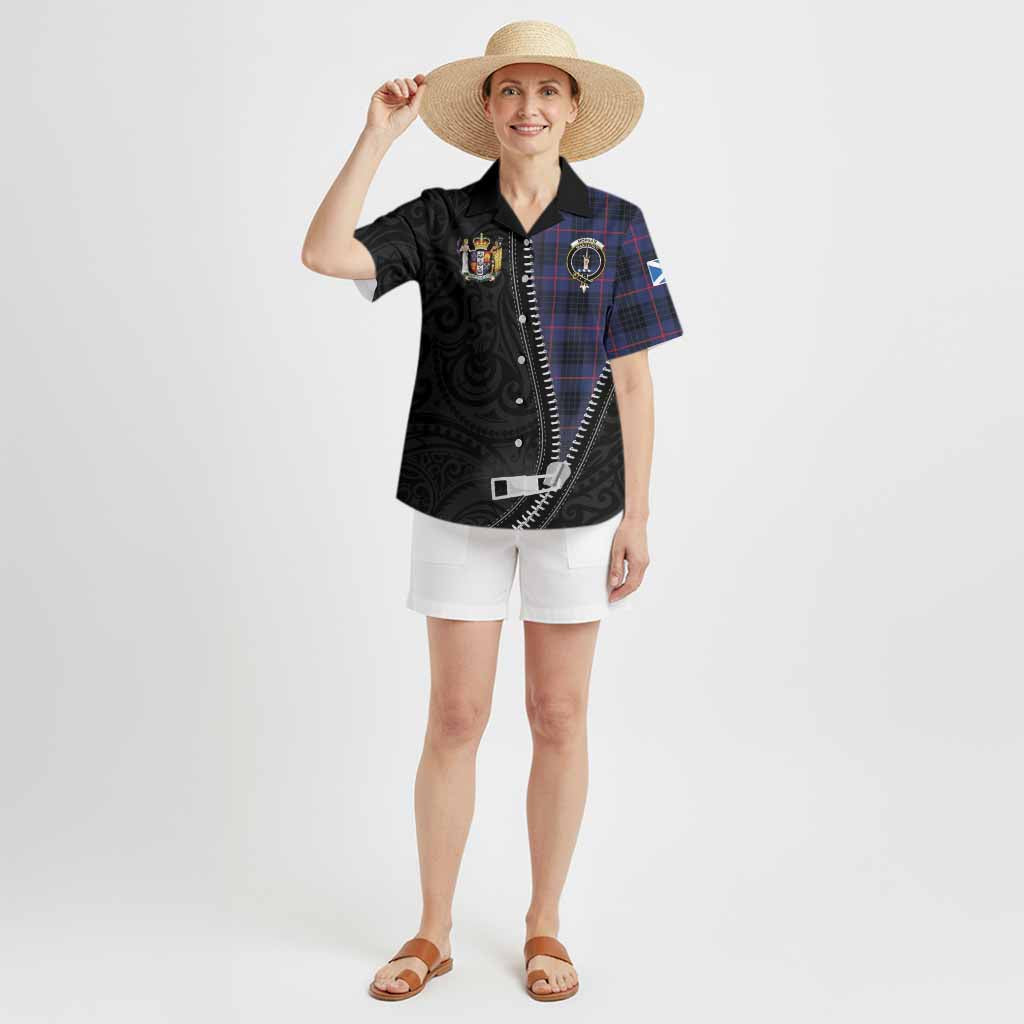 Morgan Tartan Hawaiian Shirt New Zealand Pattern Unique Zipper Stylized