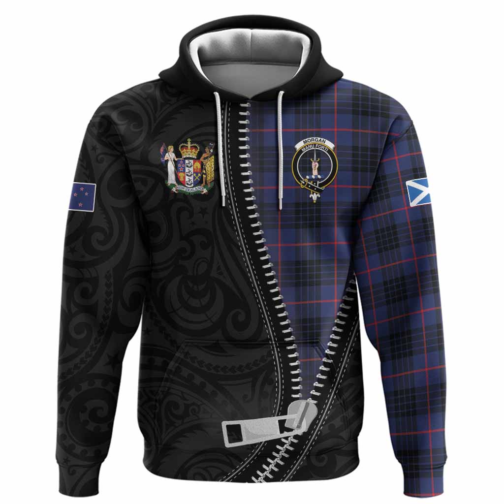 Morgan Tartan Hoodie New Zealand Pattern Unique Zipper Stylized