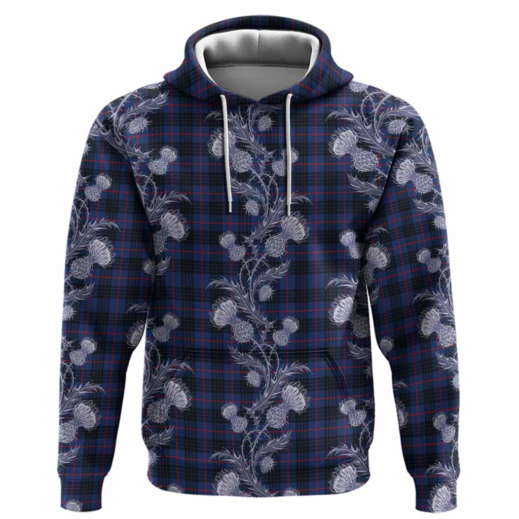 Morgan Tartan Hoodie Seamless Scottish Thistle Flowers