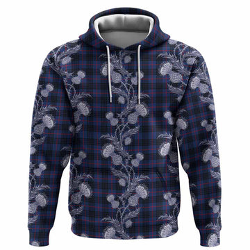 Morgan Tartan Hoodie Seamless Scottish Thistle Flowers