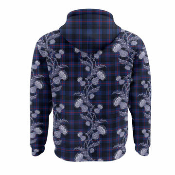 Morgan Tartan Hoodie Seamless Scottish Thistle Flowers