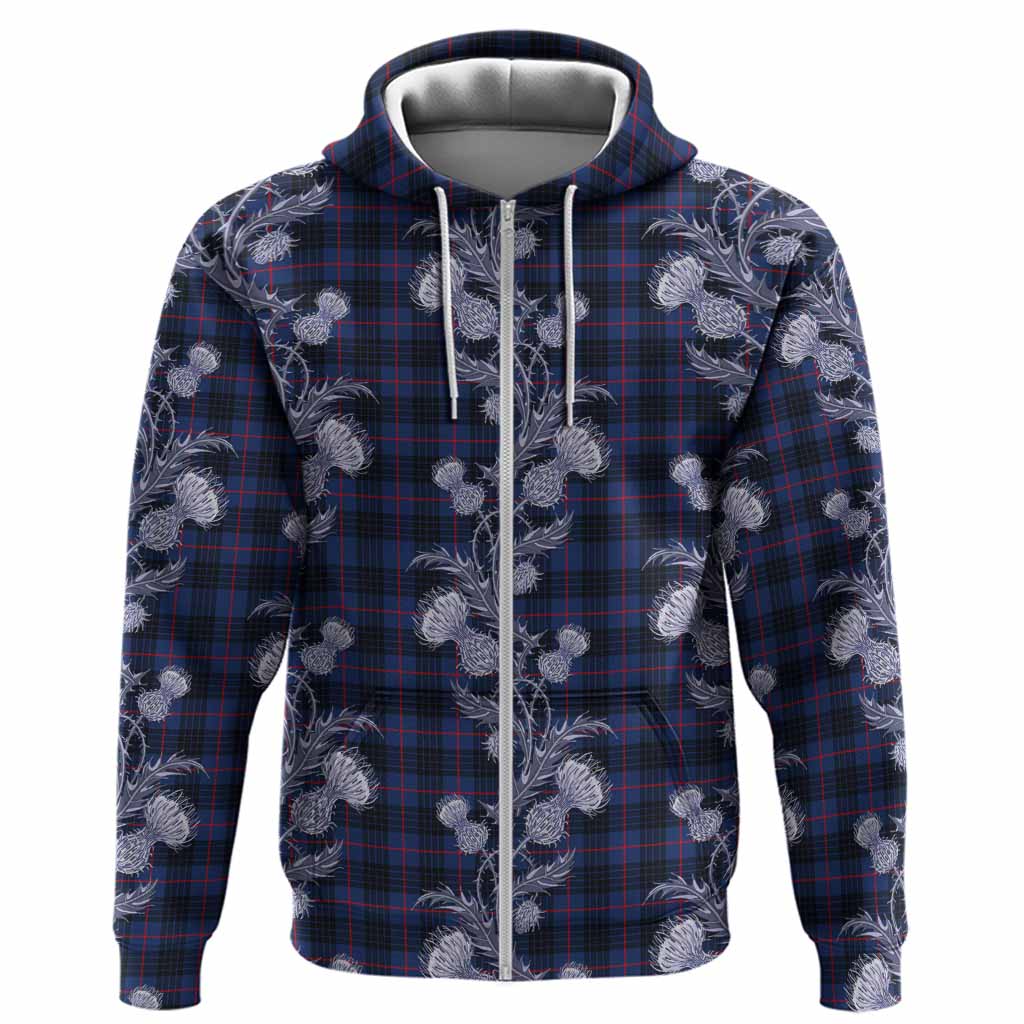 Morgan Tartan Hoodie Seamless Scottish Thistle Flowers