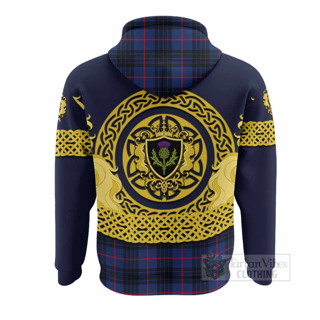 Morgan Tartan Hoodie Unicorn Celtic Knot And Thistle Emblem