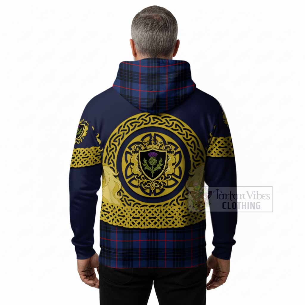 Morgan Tartan Hoodie Unicorn Celtic Knot And Thistle Emblem