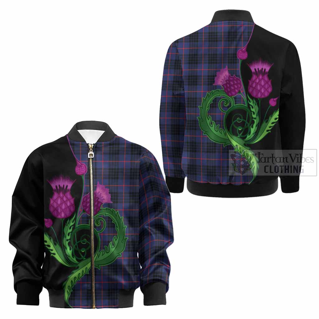 Morgan Tartan Kid Bomber Jacket Traditional Scottish Thistle