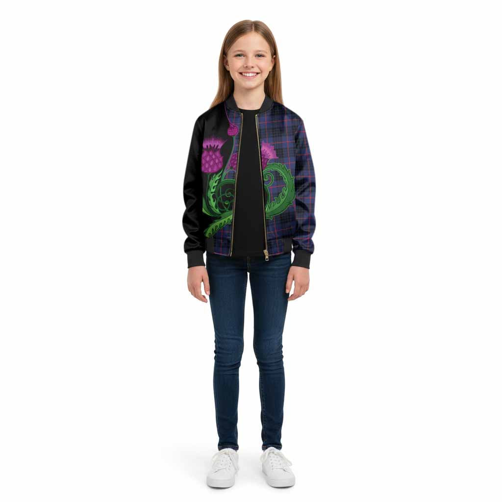 Morgan Tartan Kid Bomber Jacket Traditional Scottish Thistle