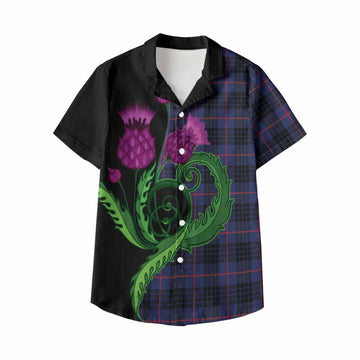 Morgan Tartan Kid Hawaiian Shirt Traditional Scottish Thistle