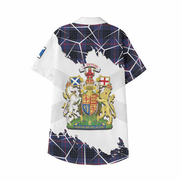 Morgan Tartan Kid Hawaiian Shirt with Family Crest and Lion Rampant Grunge Style
