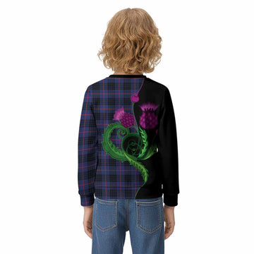 Morgan Tartan Kid Knitted Sweatshirt Traditional Scottish Thistle