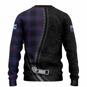 Morgan Tartan Knitted Sweater New Zealand Pattern Unique Zipper Stylized