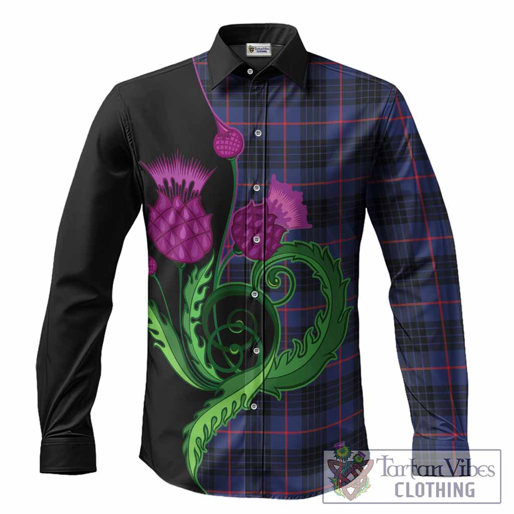 Morgan Tartan Long Sleeve Button Shirts Traditional Scottish Thistle