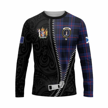 Morgan Tartan Long Sleeve T-Shirt New Zealand Pattern Unique Zipper Stylized