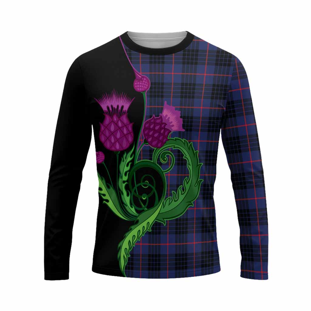 Morgan Tartan Long Sleeve T-Shirt Traditional Scottish Thistle