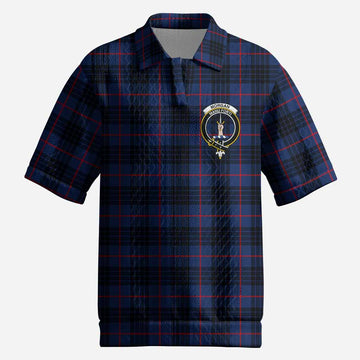 Morgan Tartan Men’s Polo Sweater Top with Family Crest