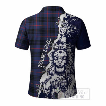 Morgan Tartan Scottish Polo Shirt Angry Lion With Soccer Ball Style