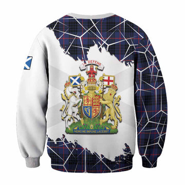 Morgan Tartan Sweatshirt with Family Crest and Lion Rampant Grunge Style