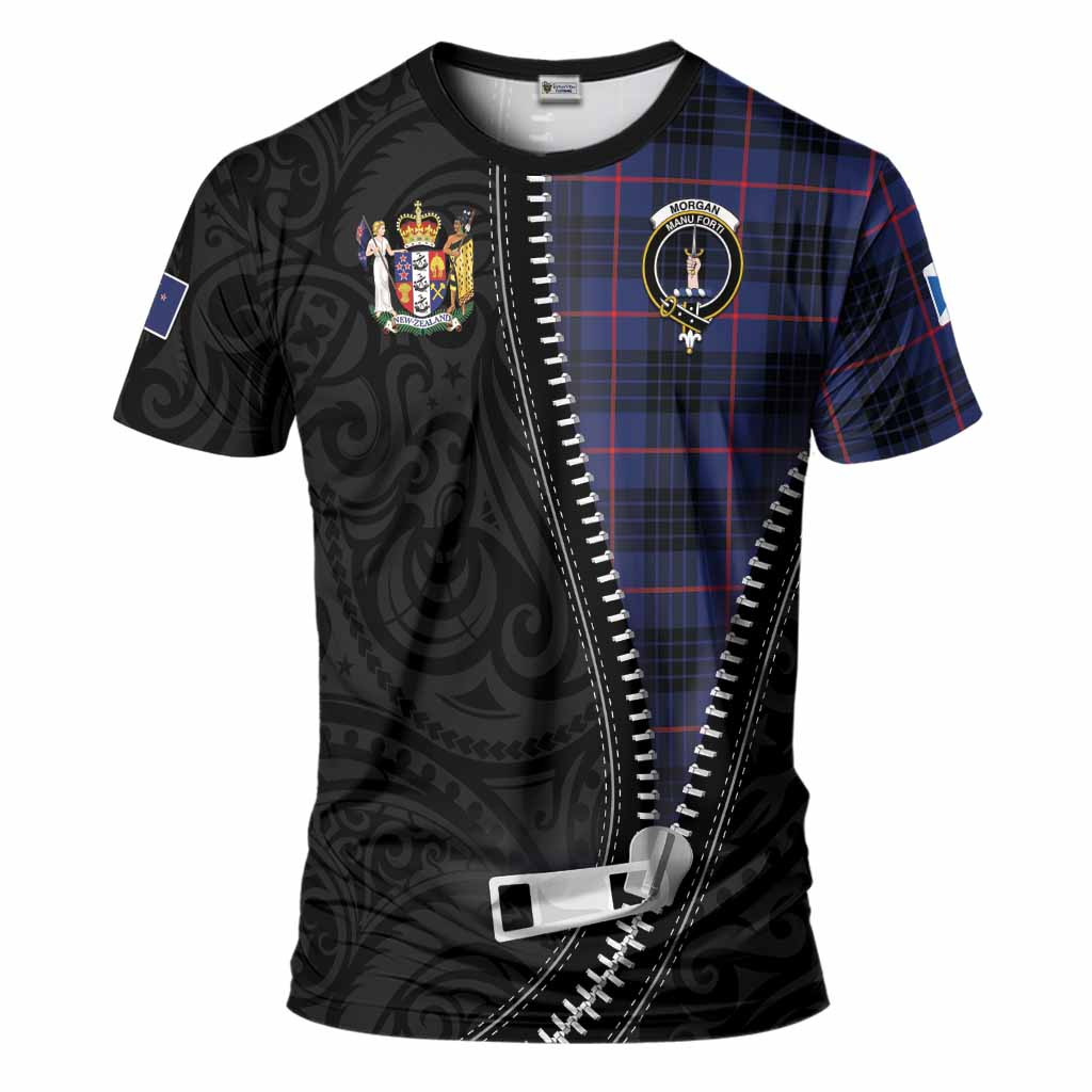 Morgan Tartan T-Shirt New Zealand Pattern Unique Zipper Stylized