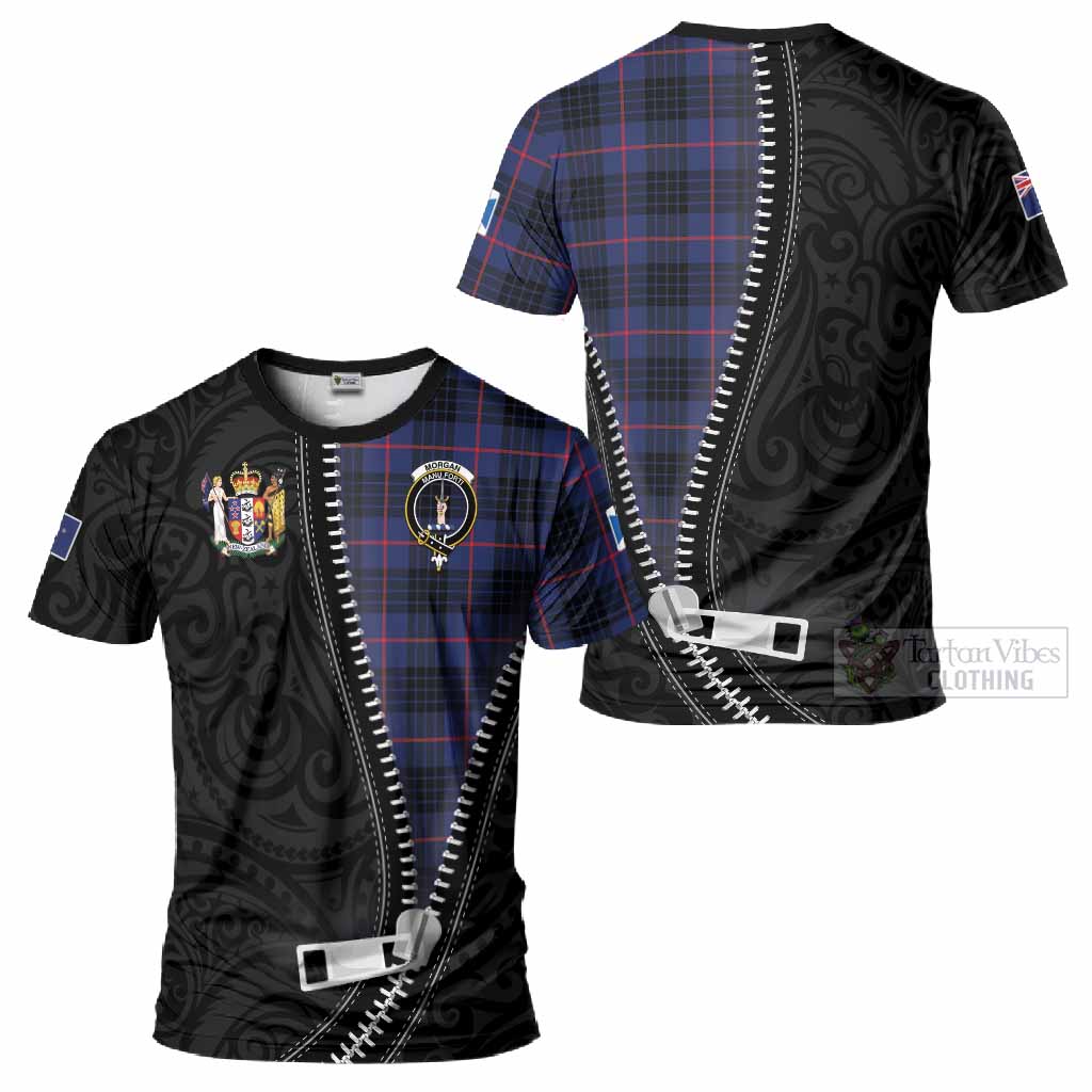 Morgan Tartan T-Shirt New Zealand Pattern Unique Zipper Stylized