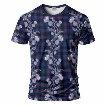 Morgan Tartan T-Shirt Seamless Scottish Thistle Flowers