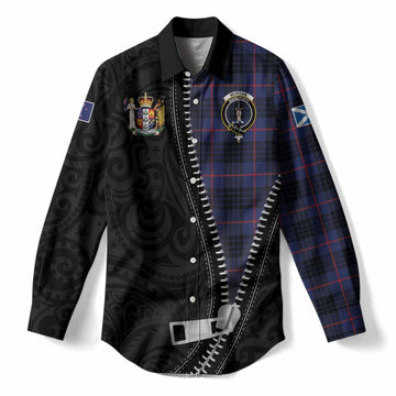 Morgan Tartan Women Casual Shirt New Zealand Pattern Unique Zipper Stylized