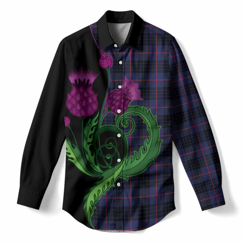 Morgan Tartan Women Casual Shirt Traditional Scottish Thistle