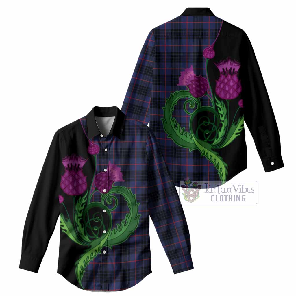 Morgan Tartan Women Casual Shirt Traditional Scottish Thistle
