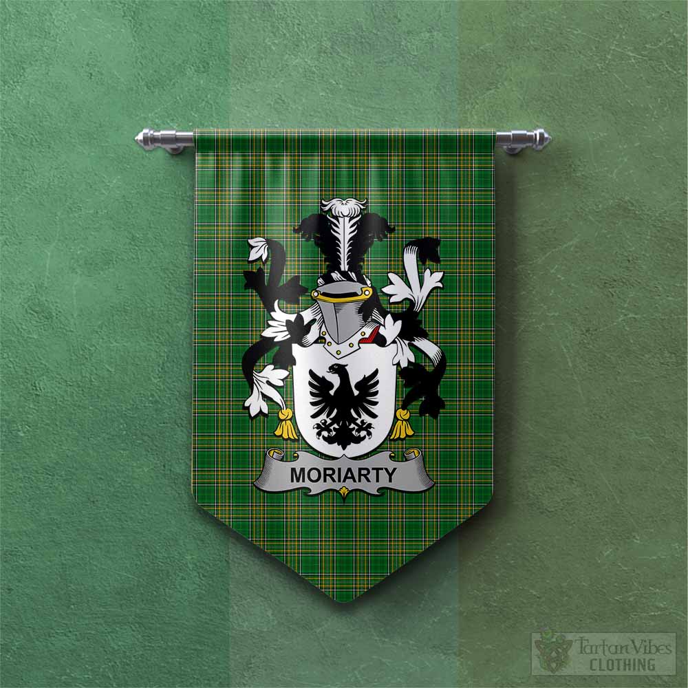 Moriarty Irish Clan Tartan Gonfalon, Tartan Banner with Coat of Arms Chevron - Tartan Vibes Clothing