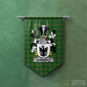 Moriarty Irish Clan Tartan Gonfalon, Tartan Banner with Coat of Arms