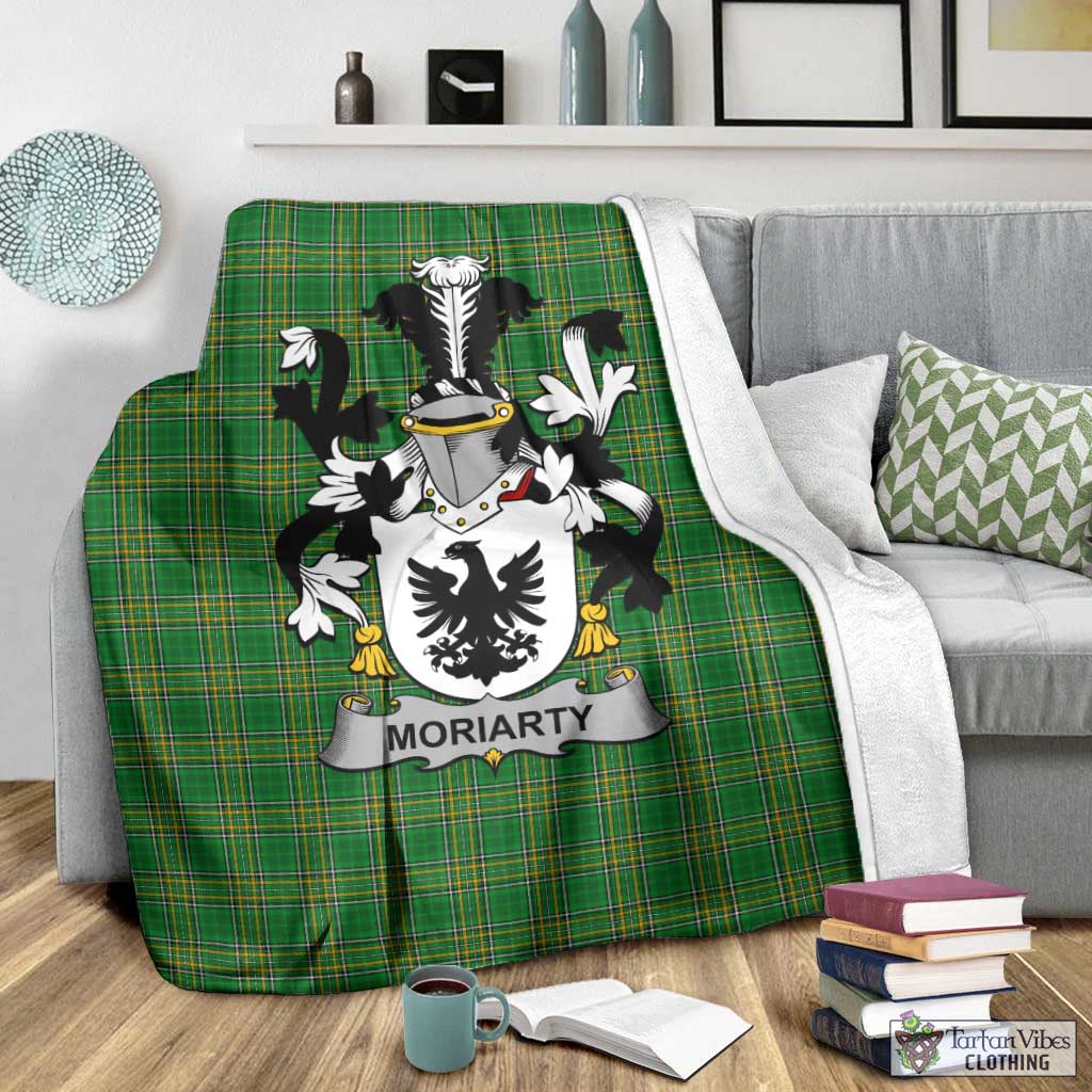 Moriarty Irish Clan Tartan Blanket with Coat of Arms - Tartan Vibes Clothing