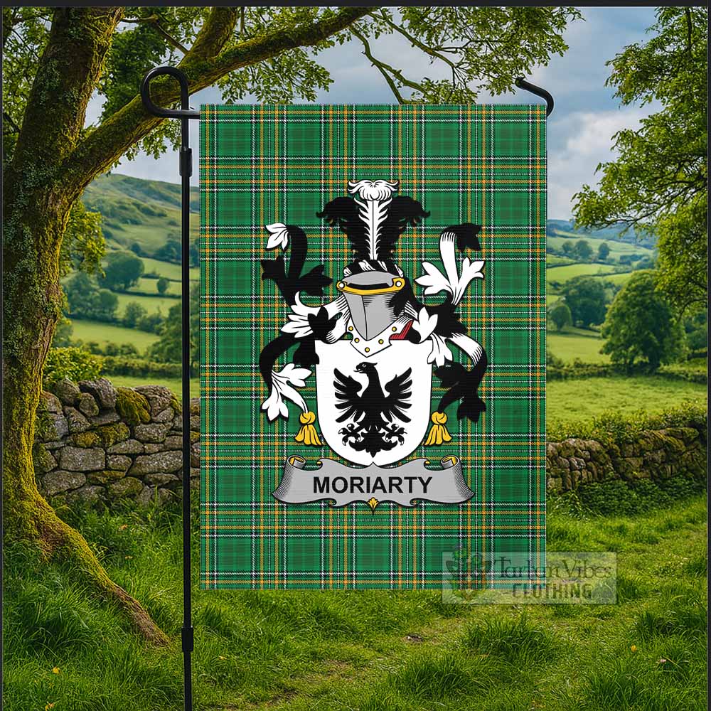 Moriarty Irish Clan Tartan Flag with Coat of Arms