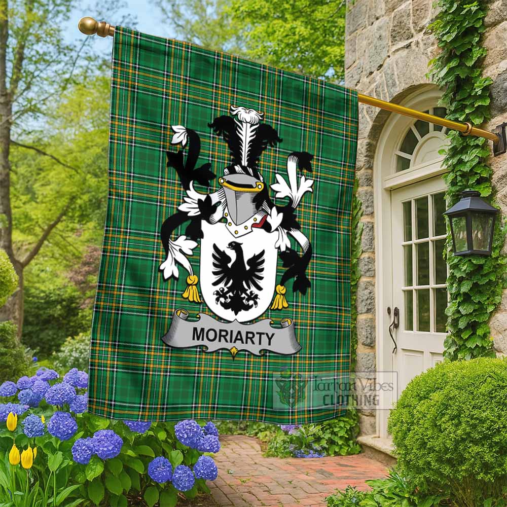 Moriarty Irish Clan Tartan Flag with Coat of Arms