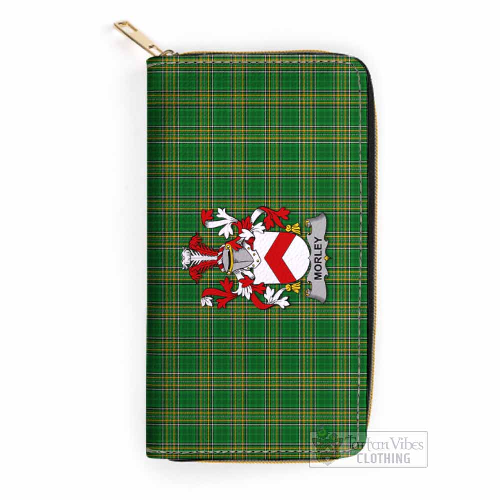 Tartan Vibes Clothing Morley Irish Clan Tartan Women's Leather Wallet with Coat of Arms