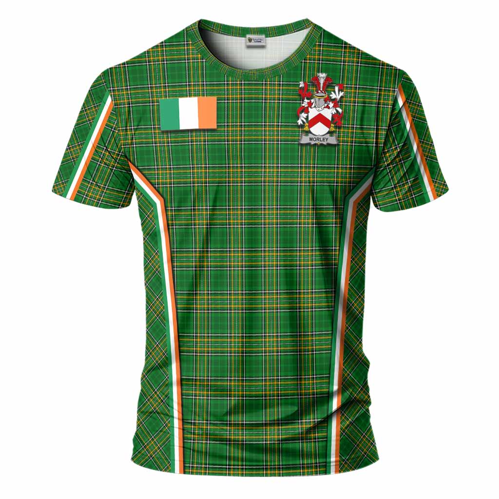 Morley Irish Clan Coat of Arm Tartan T-Shirt Flag Style