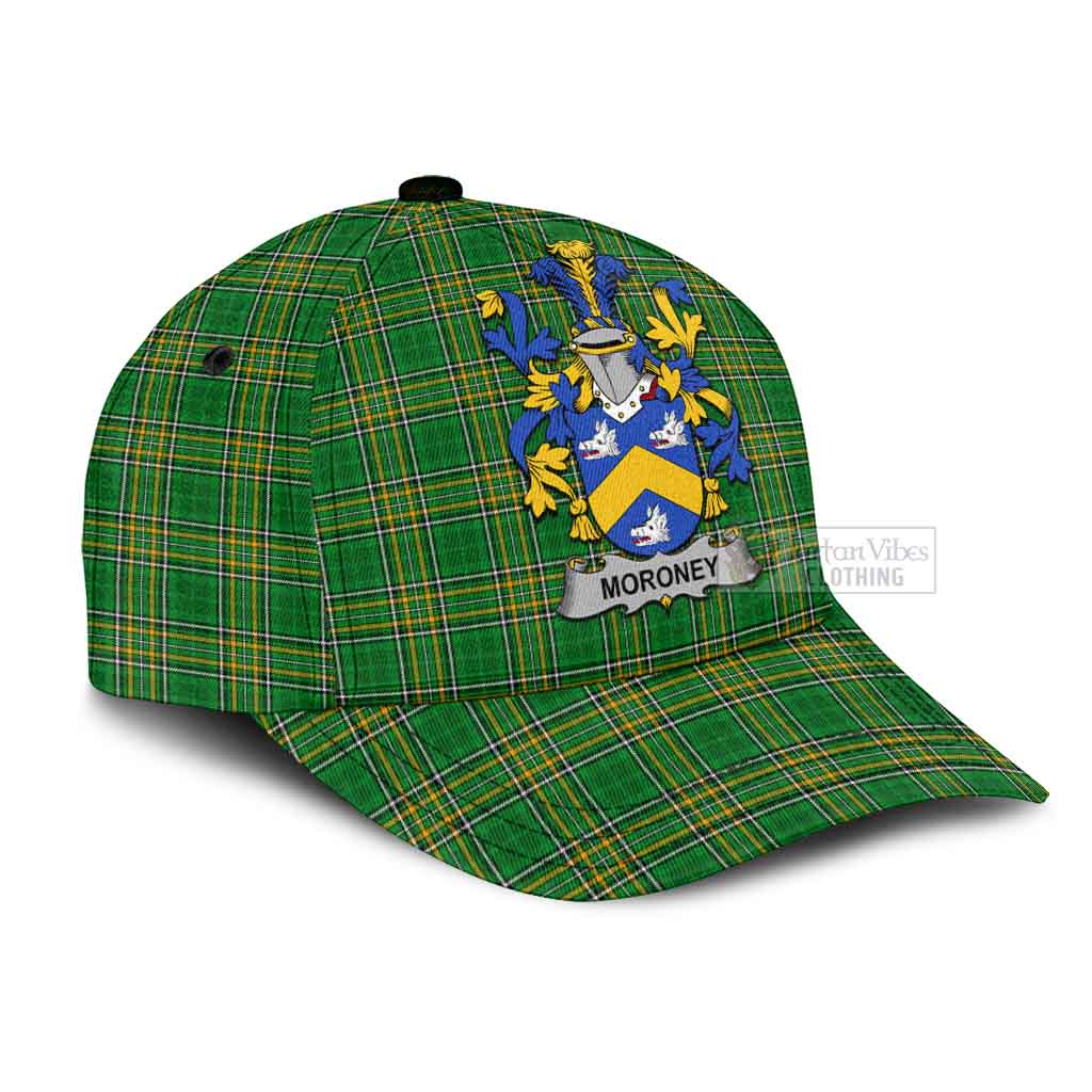 Tartan Vibes Clothing Moroney Irish Clan Tartan Classic Cap with Coat of Arms