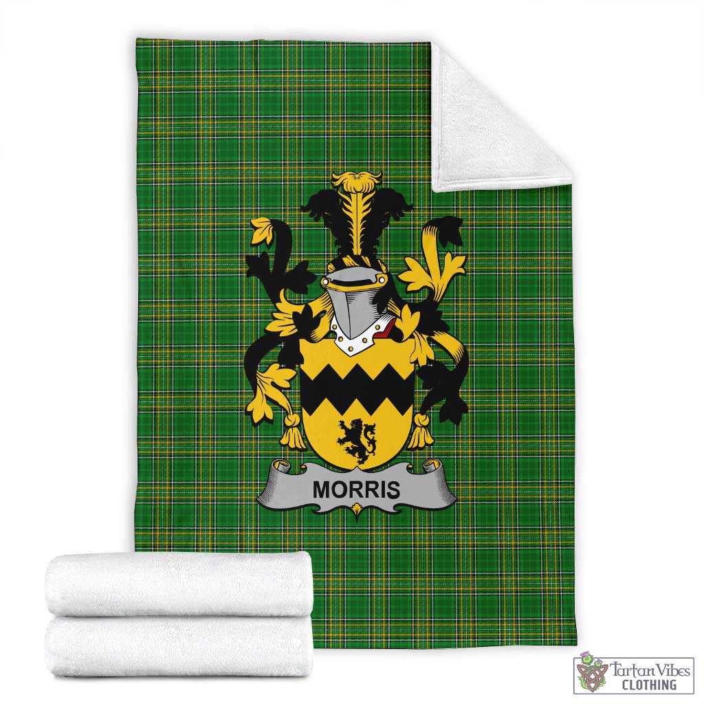 Morris Irish Clan Tartan Blanket with Coat of Arms X-Large 59 x 79 inches 150 x 200 cm - Tartan Vibes Clothing