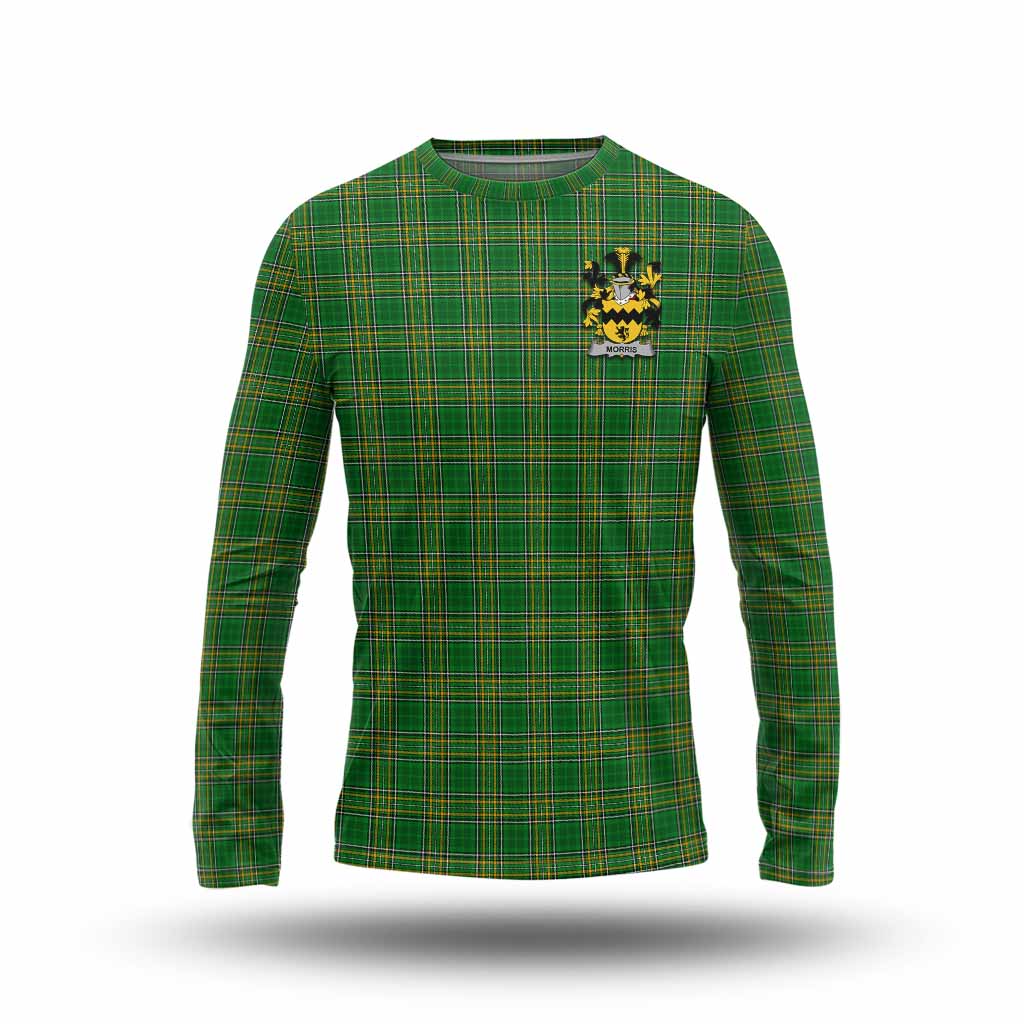 Tartan Vibes Clothing Morris Irish Clan Tartan Long Sleeve T-Shirt with Coat of Arms