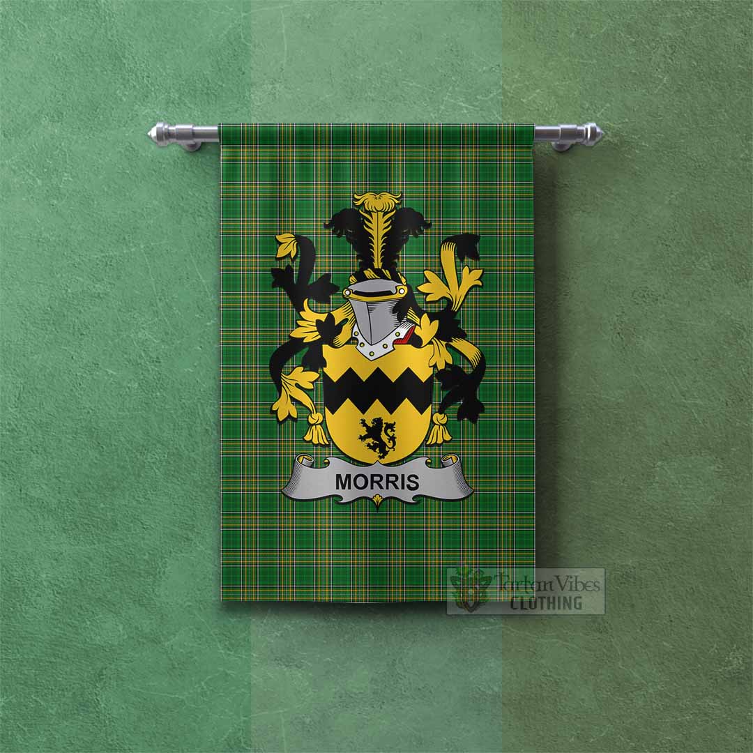 Morris Irish Clan Tartan Gonfalon, Tartan Banner with Coat of Arms Rectangle - Tartan Vibes Clothing