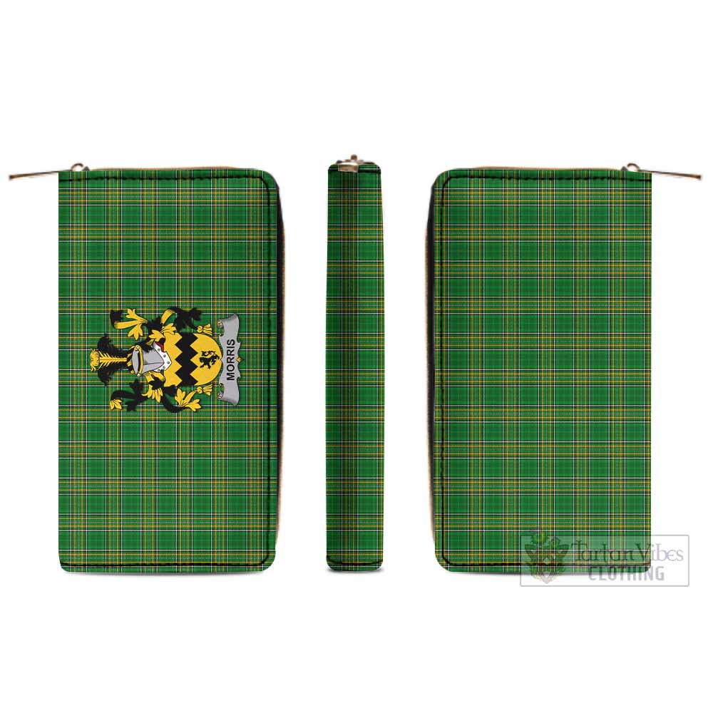 Tartan Vibes Clothing Morris Irish Clan Tartan Women's Leather Wallet with Coat of Arms