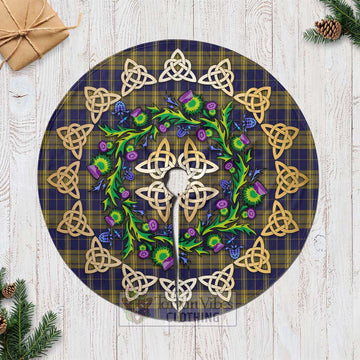 Tartan Vibes Clothing Morris of Wales Tartan Christmas Tree Skirt with Thistle Celtic Knot Style