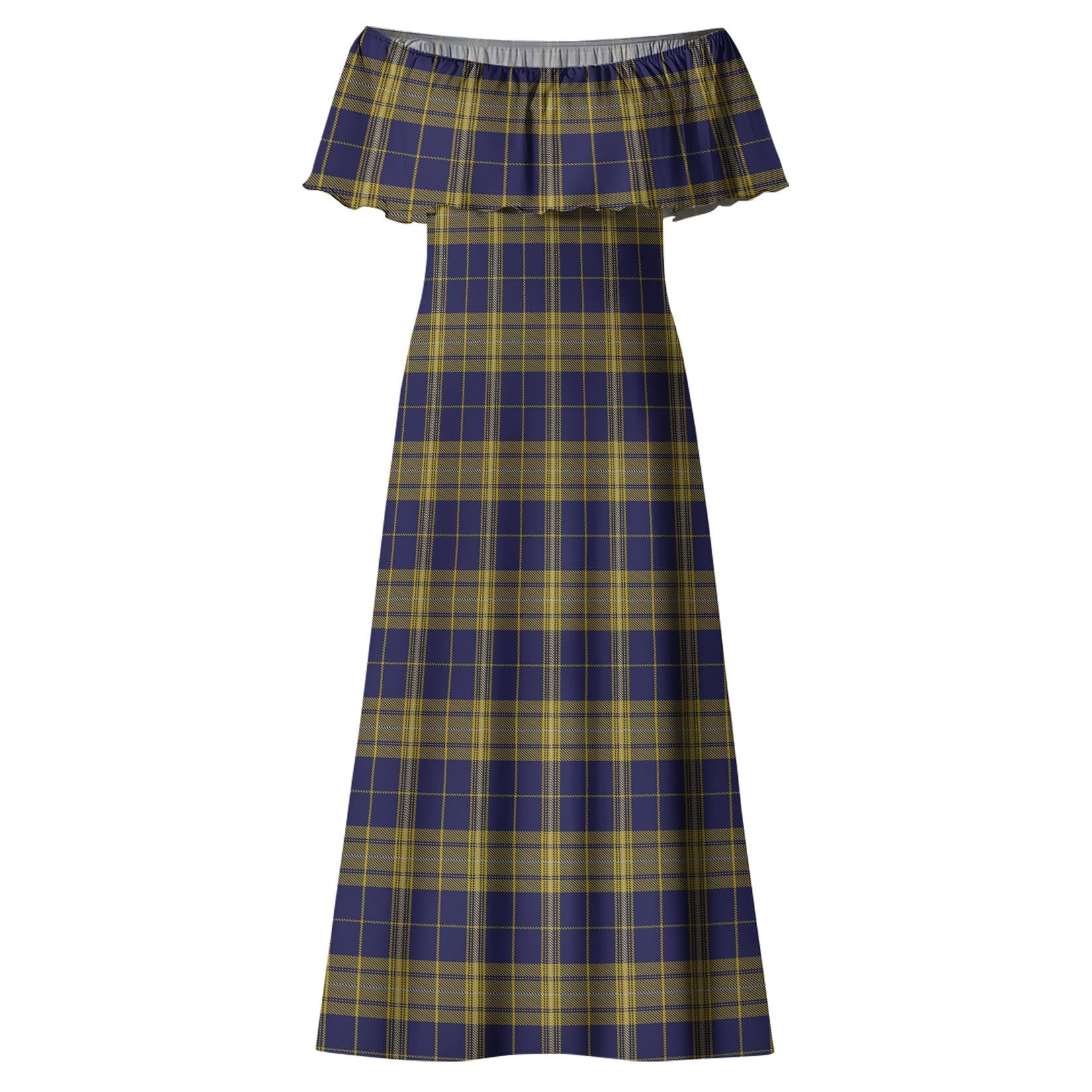 Morris of Wales Tartan Off Shoulder Long Dress - Tartan Vibes Clothing